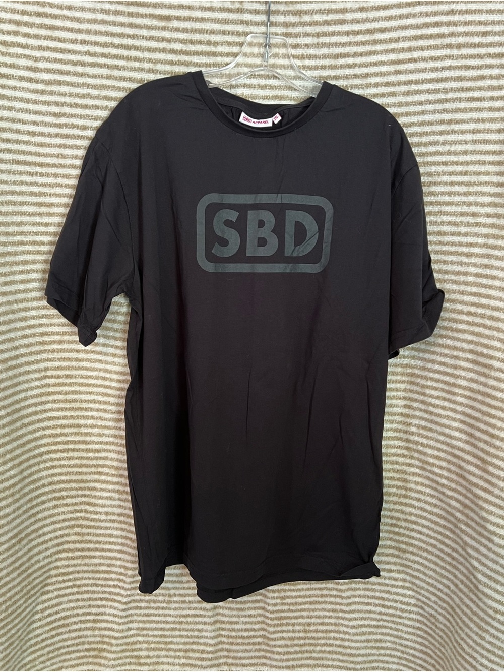SBD Apparel; red with black writing, fitted size 3XL.
